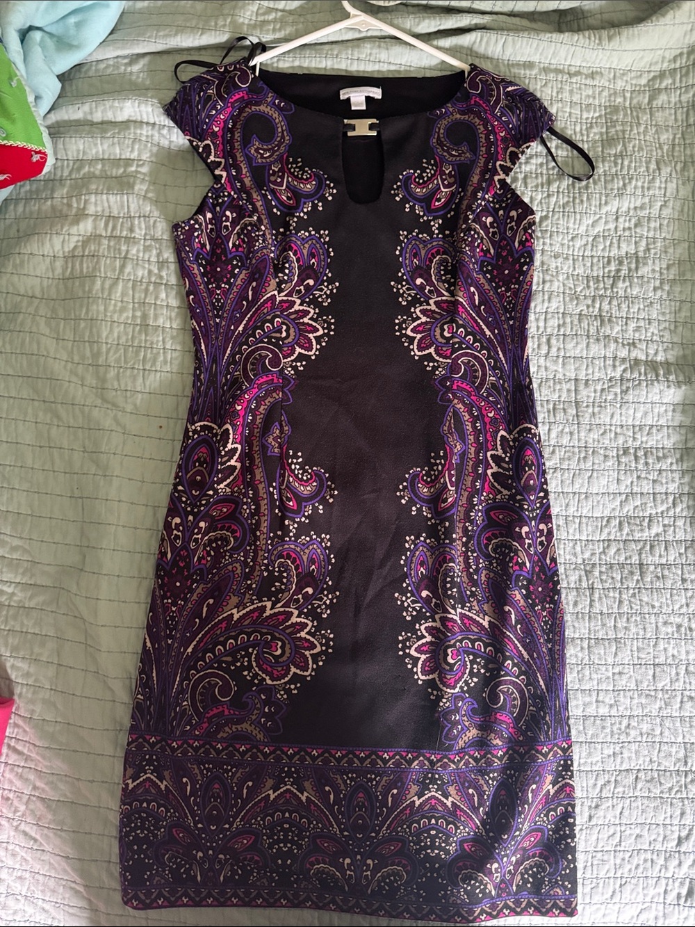 New York & Company Purple Paisley Midi Dress